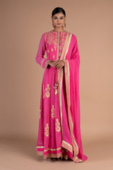 Pink Long Anarkali Set