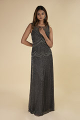 Grey Embroidered Gown