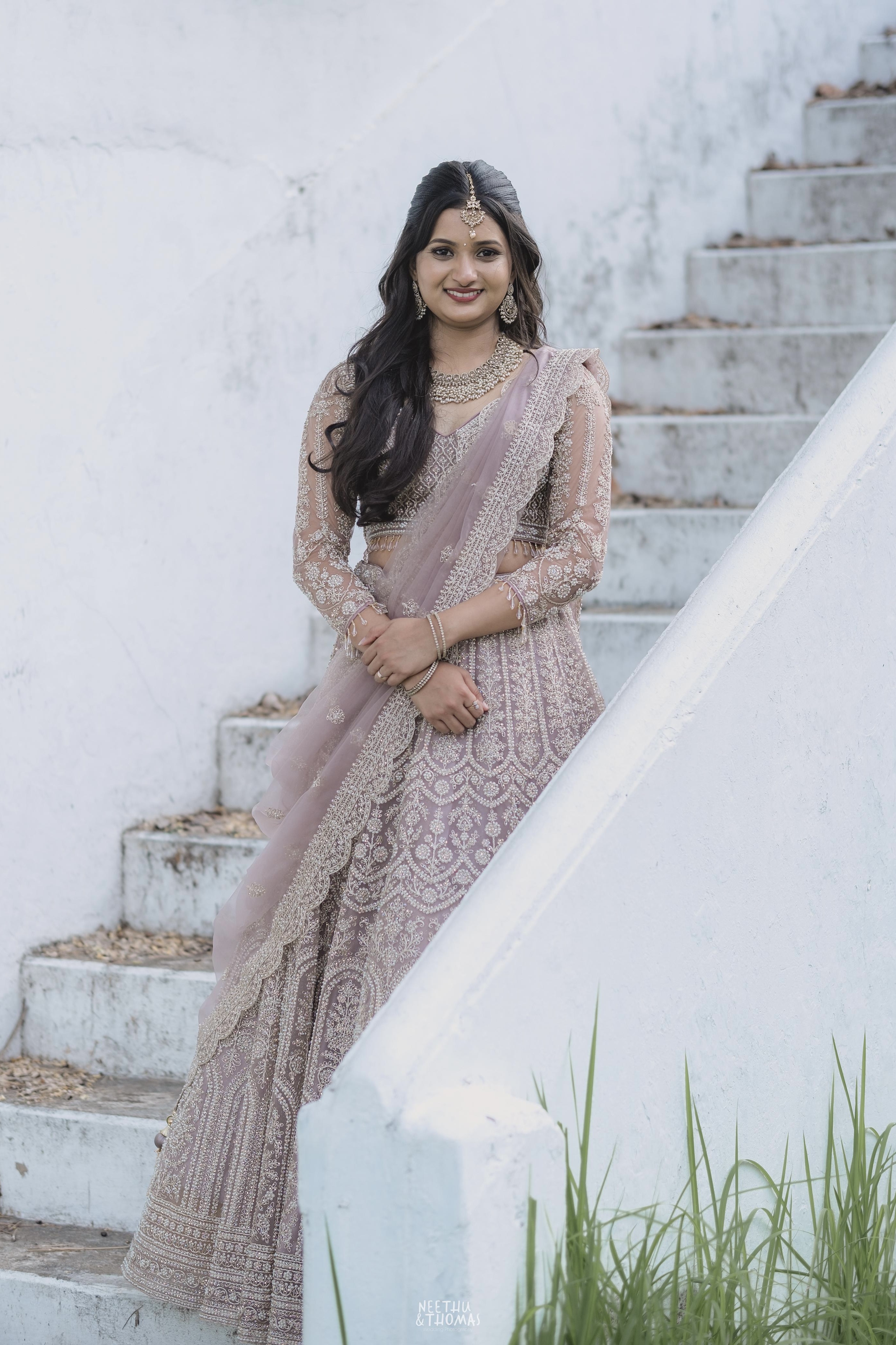 Pale Dusty Rose Lehenga With Zari Work Embellishment4