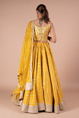 Mustard Chanderi Bustier LehengaDSC09780