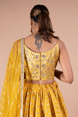 Mustard Chanderi Bustier LehengaDSC09782