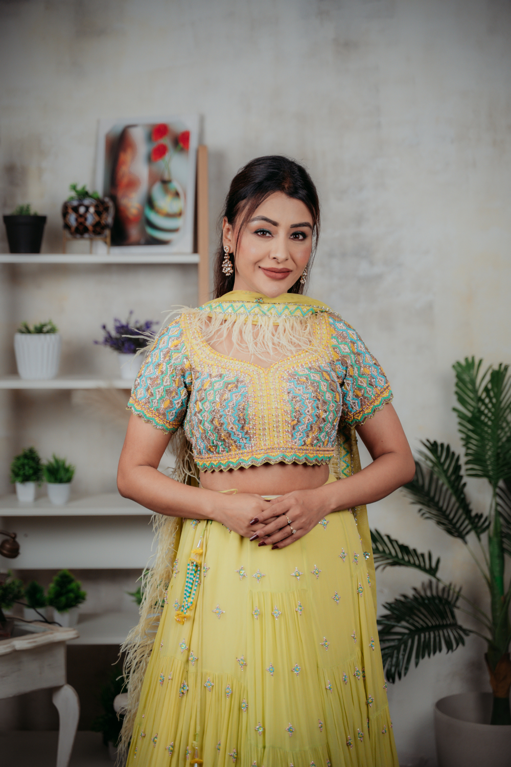 Lime Green Lehenga With Sequin And Bead Work Embellishment3