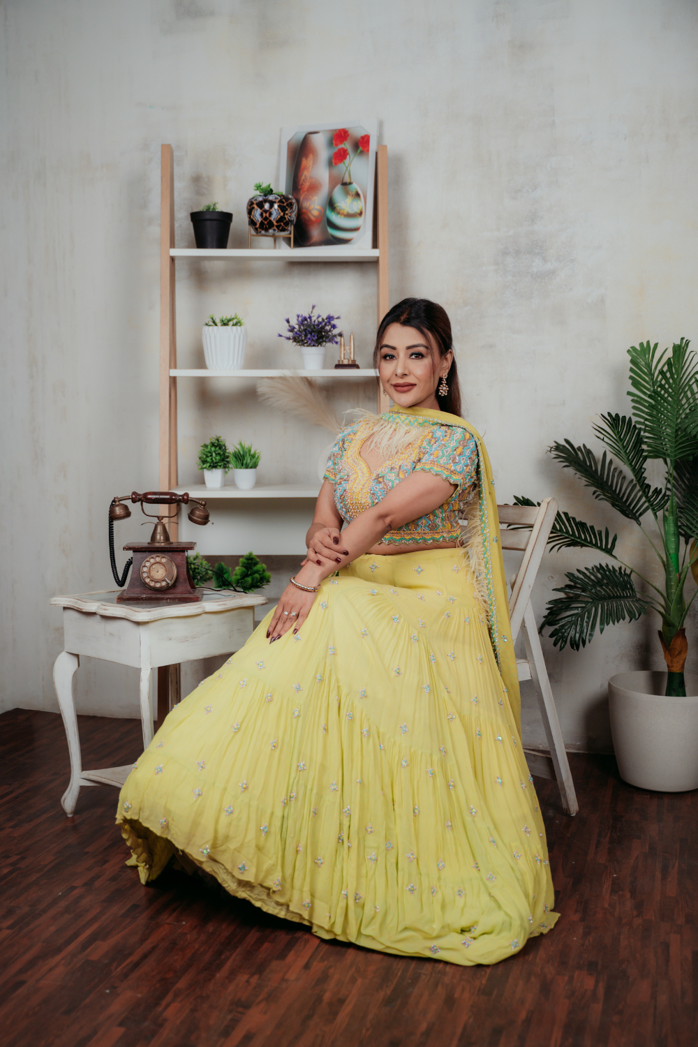 Lime Green Lehenga With Sequin And Bead Work Embellishment7