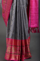 Pink And Grey Silk SareeIMG_6524
