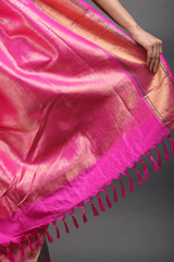 Pink And Grey Silk SareeIMG_6528