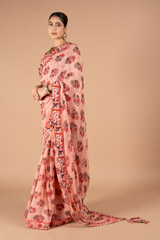Salmon Chiffon Saree SetDSC09988