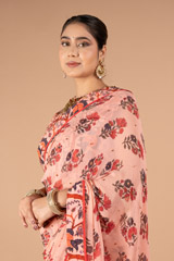 Salmon Chiffon Saree SetDSC09989