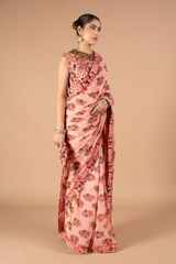 Salmon Chiffon Saree SetDSC09990