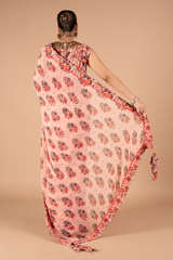 Salmon Chiffon Saree SetDSC09994