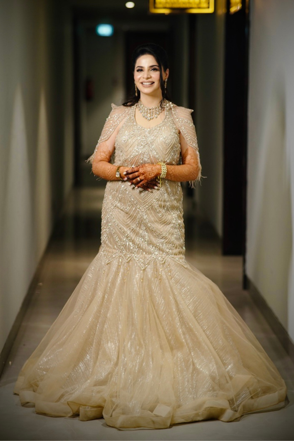 Ivory Embellished Fishcut Gown2