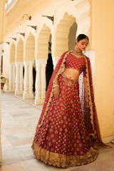 Red Embroidered  Lehenga  SetDSC03111