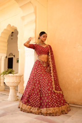 Red Embroidered  Lehenga  SetDSC03123