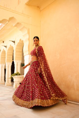 Red Embroidered  Lehenga  SetDSC03134