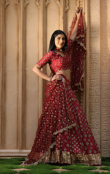 Red Embroidered  Lehenga  SetIMG_8554