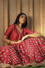 Red Embroidered  Lehenga  SetIMG_8569