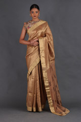 Gold Chanderi Tissue Saree1069_video