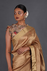 Gold Chanderi Tissue SareeIMG_4476