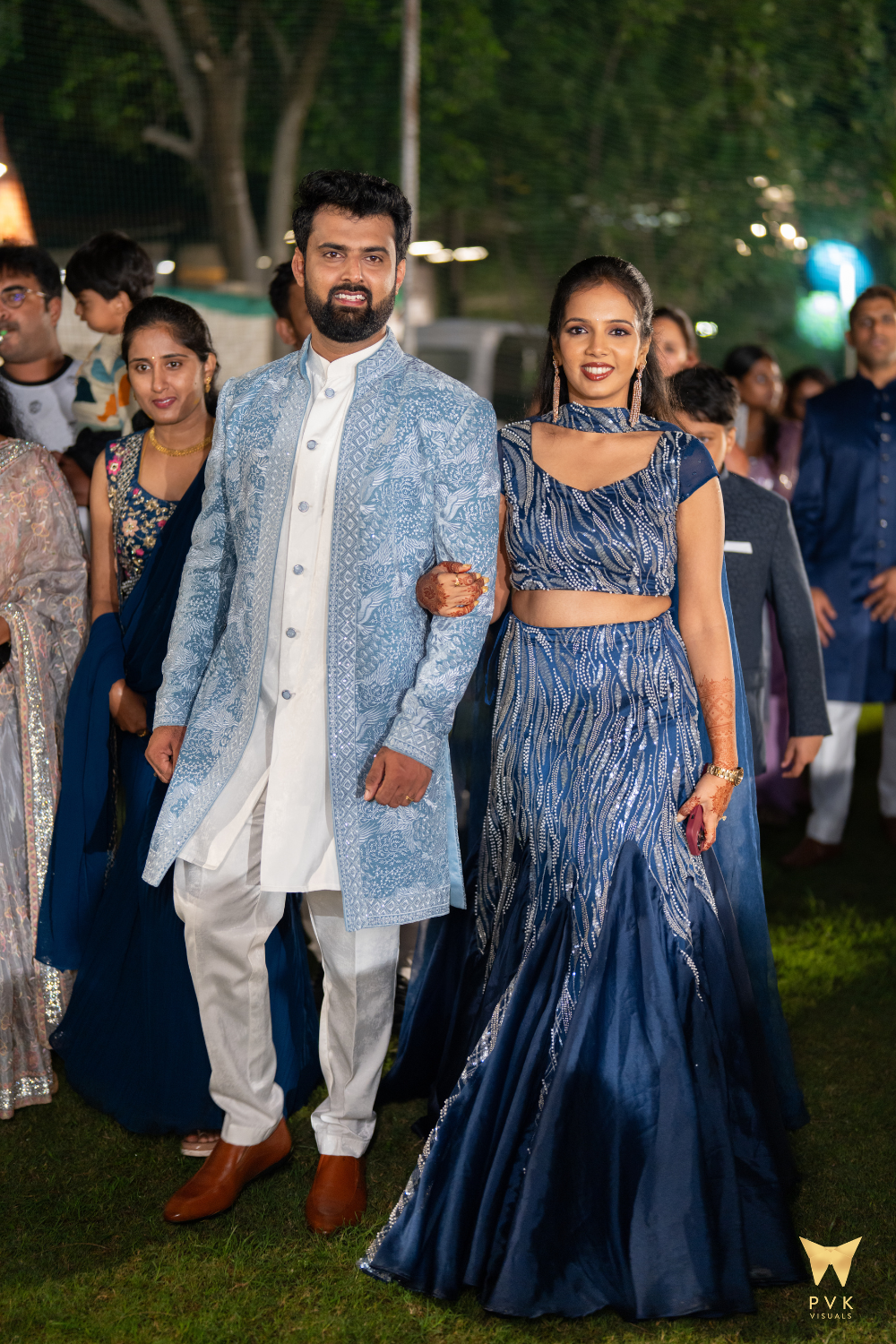 Silver Blue Fish Cut Lehenga With Pearl Beaded And Sequins Embellishment