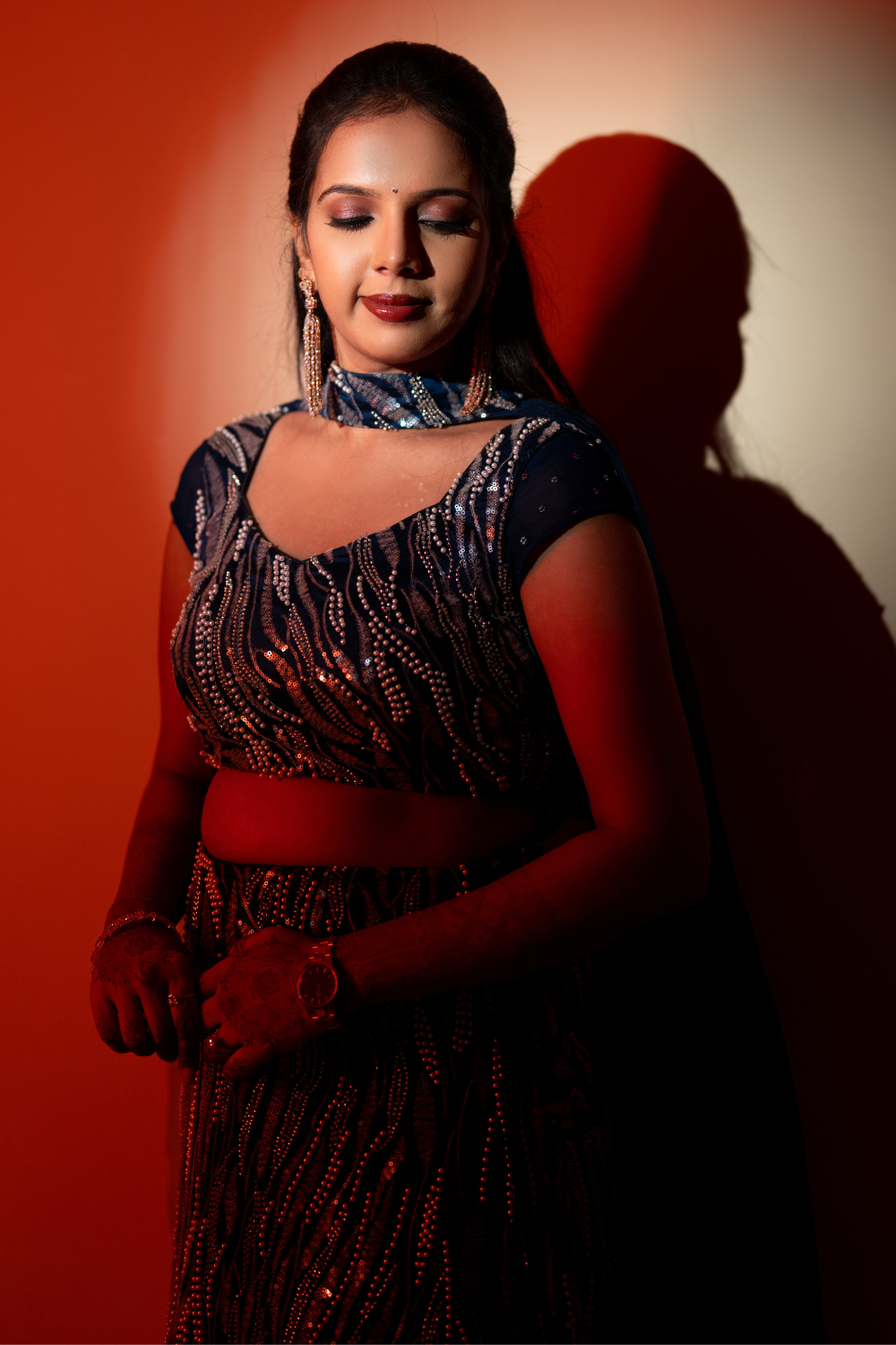 Silver Blue Fish Cut Lehenga With Pearl Beaded And Sequins Embellishment6