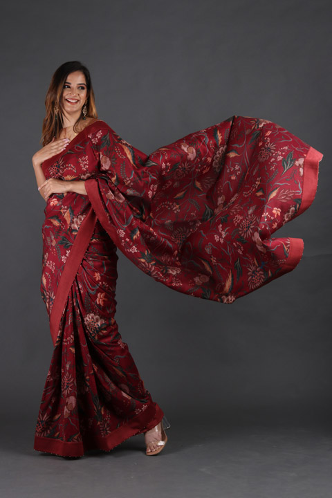 Bhura Chanderi Saree