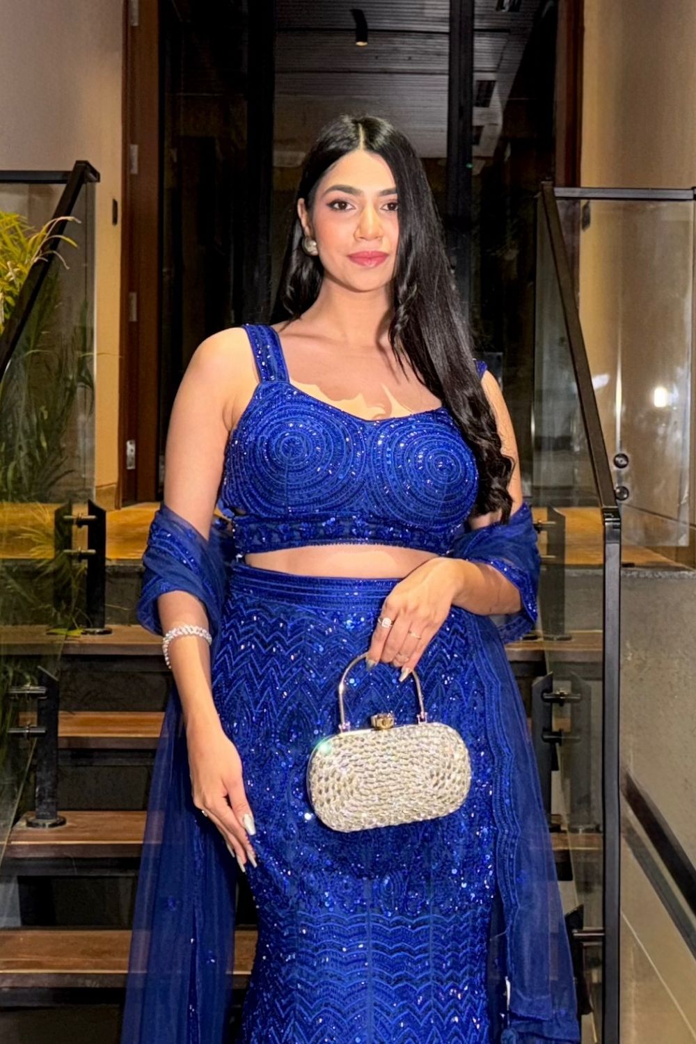 Electric Blue Fishcut lehenga5