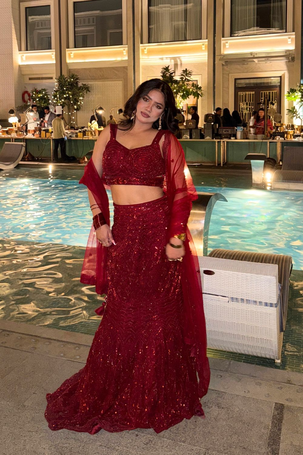 Cherry Red Fishcut Lehenga4