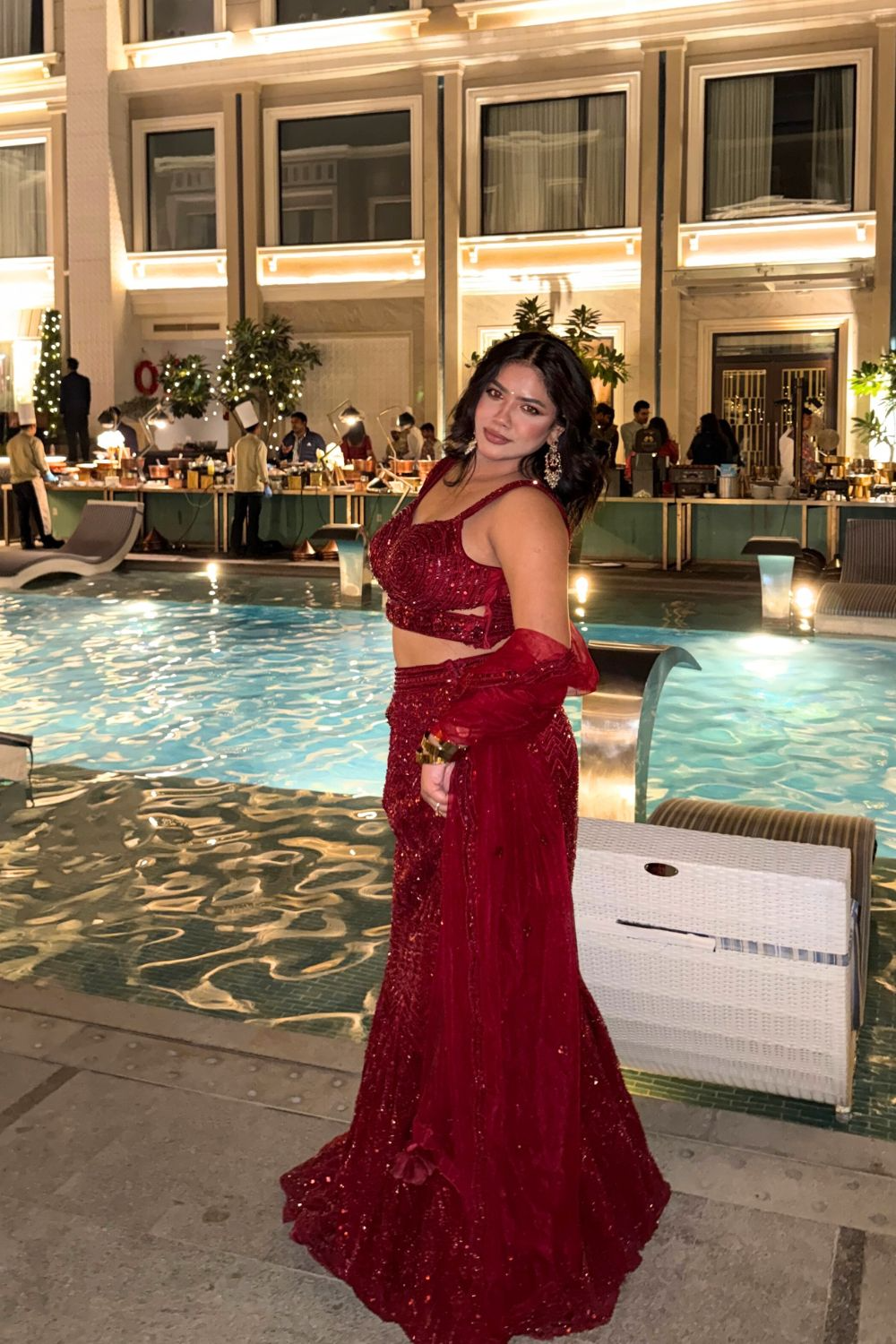 Cherry Red Fishcut Lehenga5