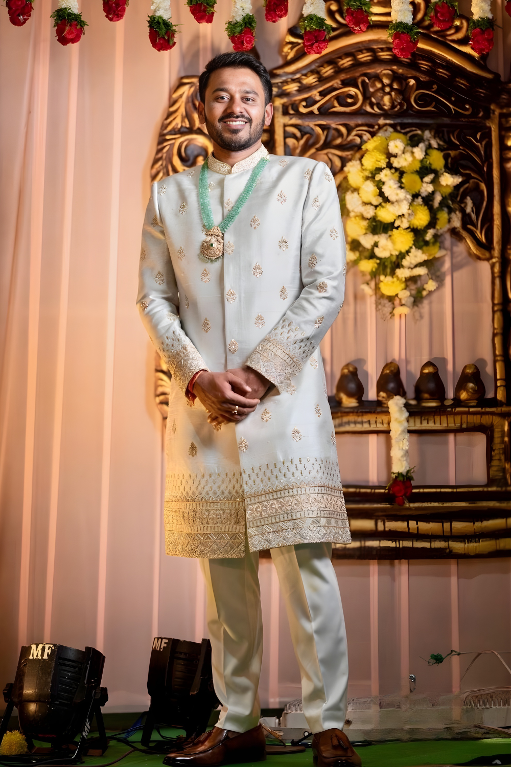 Silver Zardosi Sherwani