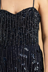 Navy Blue Beaded Tassel GownDSC01503