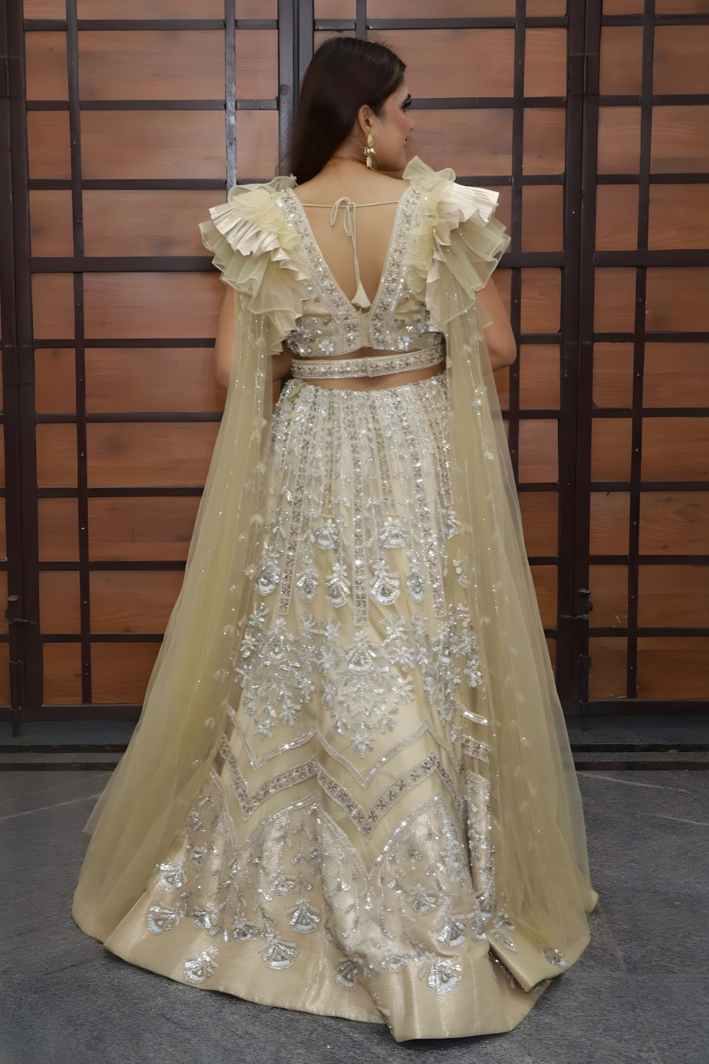 Beige Embellished Lehenga Set4