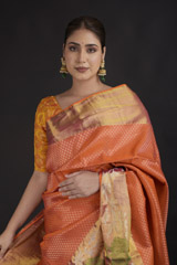 Orange Silk Saree_DTR1698