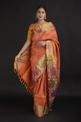Orange Silk Saree_DTR1699
