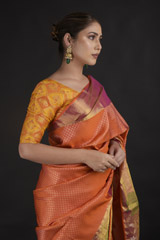 Orange Silk Saree_DTR1700