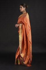 Orange Silk Saree_DTR1702
