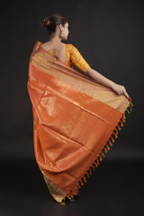 Orange Silk Saree_DTR1704