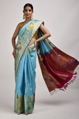 Light Blue Silk Saree1089_video