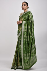 Green Handwoven Ikat Saree_DSC4132