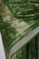 Green Handwoven Ikat Saree_DSC4143