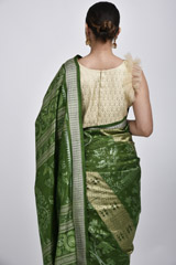 Green Handwoven Ikat Saree_DSC4150