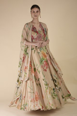 Beige Printed Lehenga_DTR2940