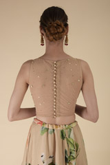 Beige Printed Lehenga_DTR2943