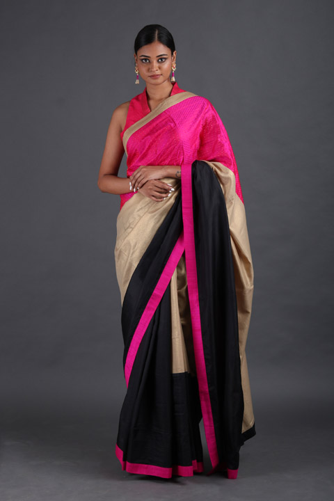 Black Brocade Saree