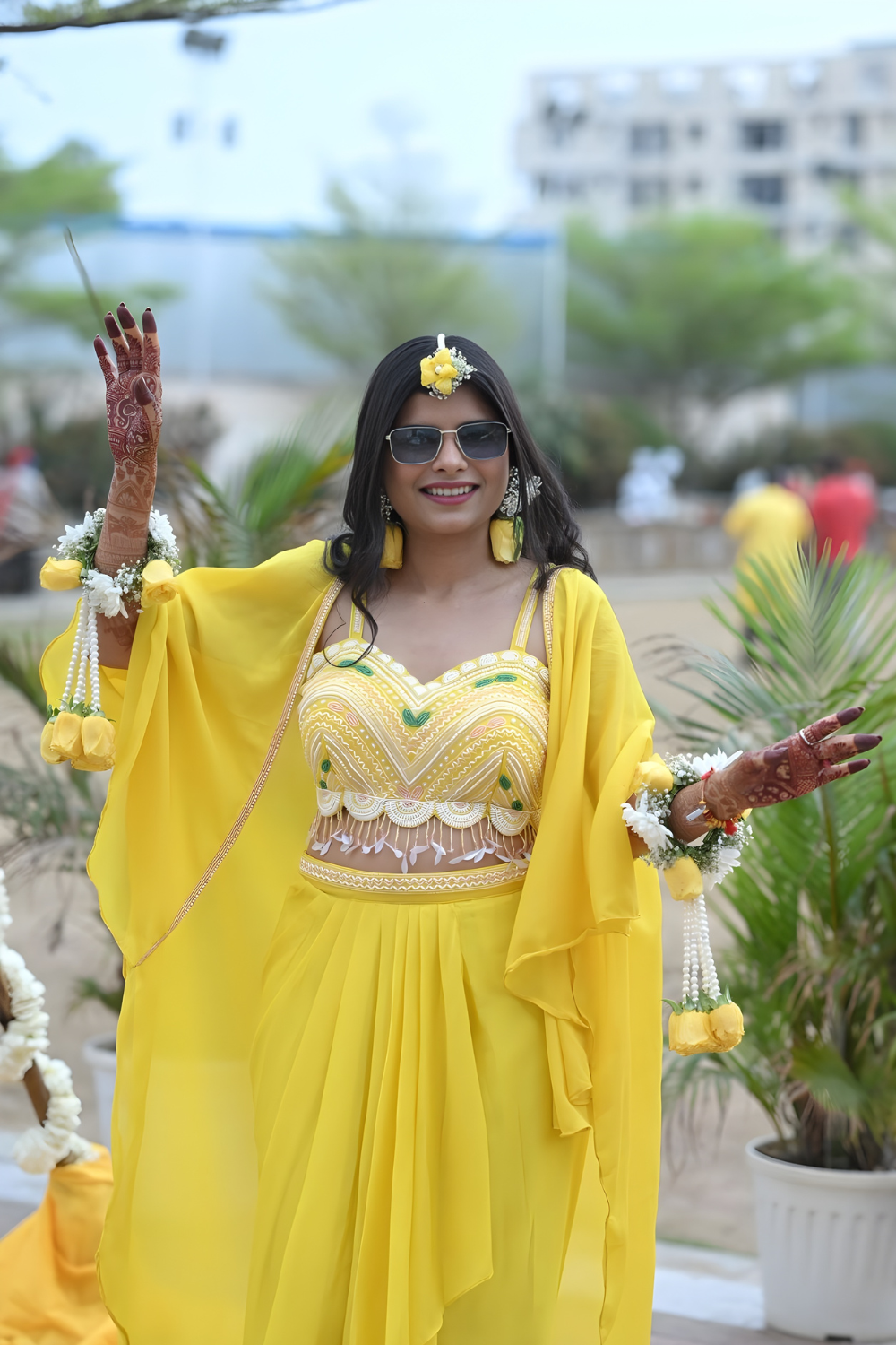 Icterine Yellow Indo-western set