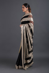 Black Sequins Stripes SareeIMG_9655