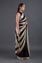 Black Sequins Stripes SareeIMG_9660