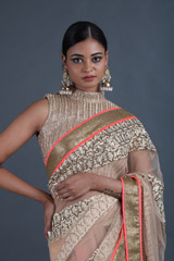 Beige Thread Work SareeIMG_9629