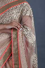 Beige Thread Work SareeIMG_9631