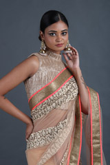 Beige Thread Work SareeIMG_9635