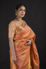 Orange Zari Saree_DTR1814