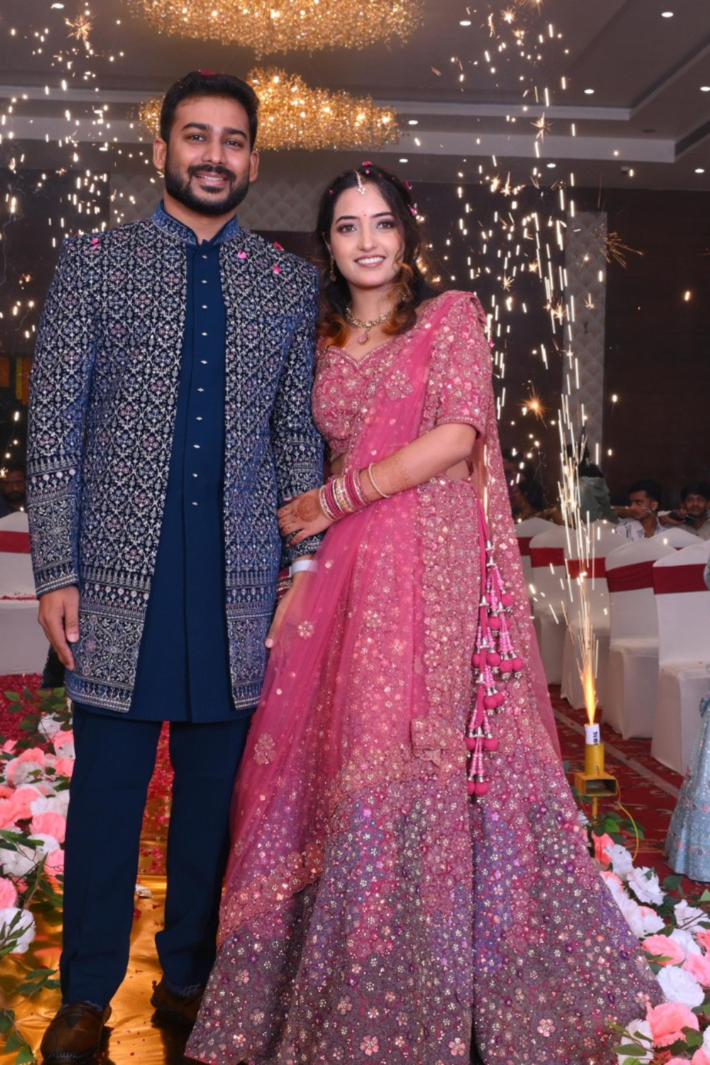 Teal Blue Indo Western Jacquard Sherwani Set2